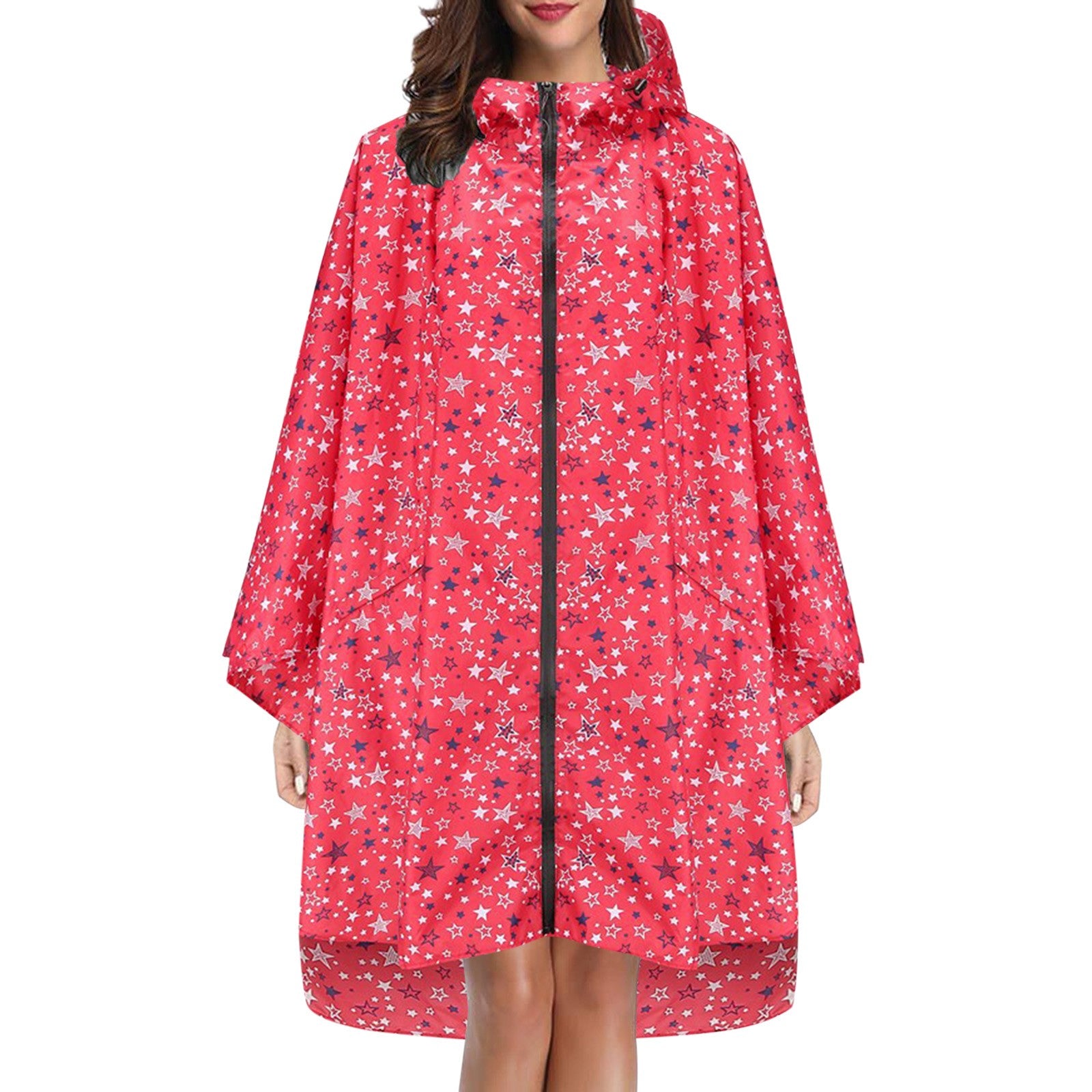 Cecily Turner | Printed Hooded Rain Poncho | Waterproof Statement Coat