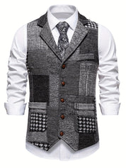Clarence Whitby | Patchwork Tweed Waistcoat with Herringbone Detail