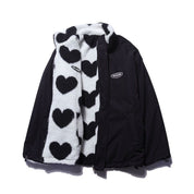 Rosie Morris | Heart Print Teddy Fleece Coat
