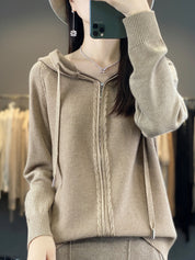 Georgina Wright | Zip-Up Knit Hoodie Cardigan