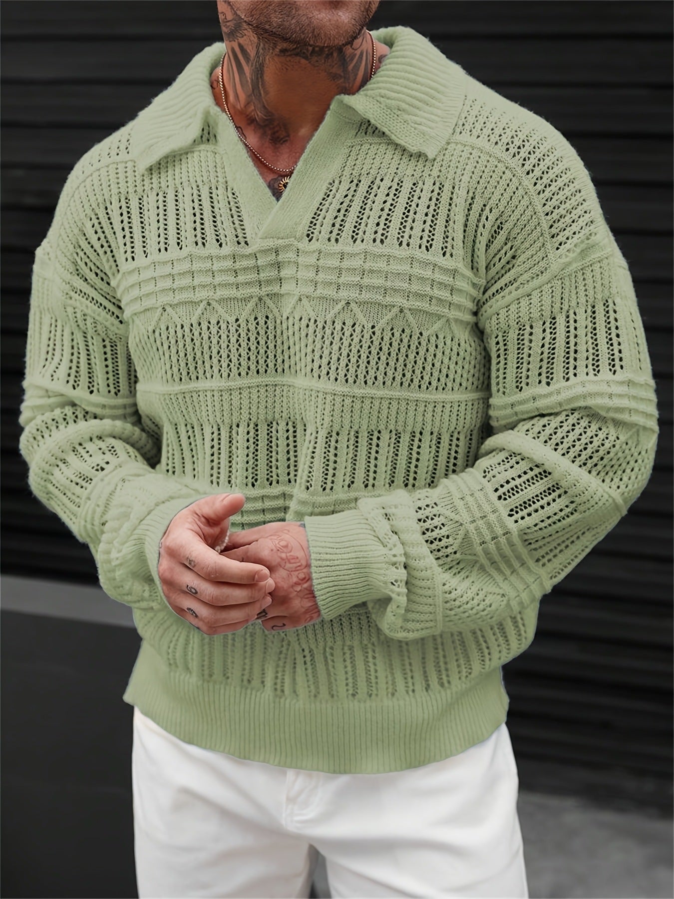 Marcus Whitmore | Pull polo en maille crochetée