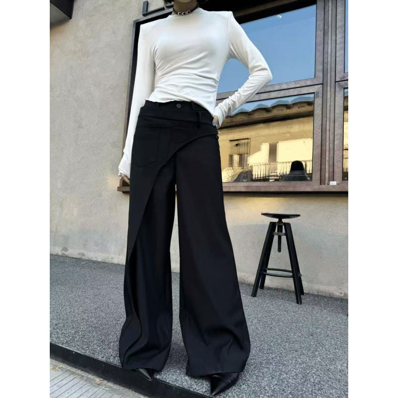 Lydia Roberts | Diagonal-Panel Wide-Leg Trousers