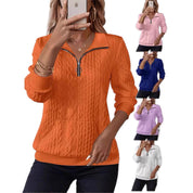 Harriet Baker | Sweat-shirt en maille torsadée à demi-zip