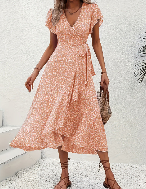 Elspeth MacKenzie | Floral V-Neck Wrap Maxi Dress