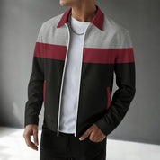 Adam Sherwin | Colorblock Zip Jacket With Notched Collar