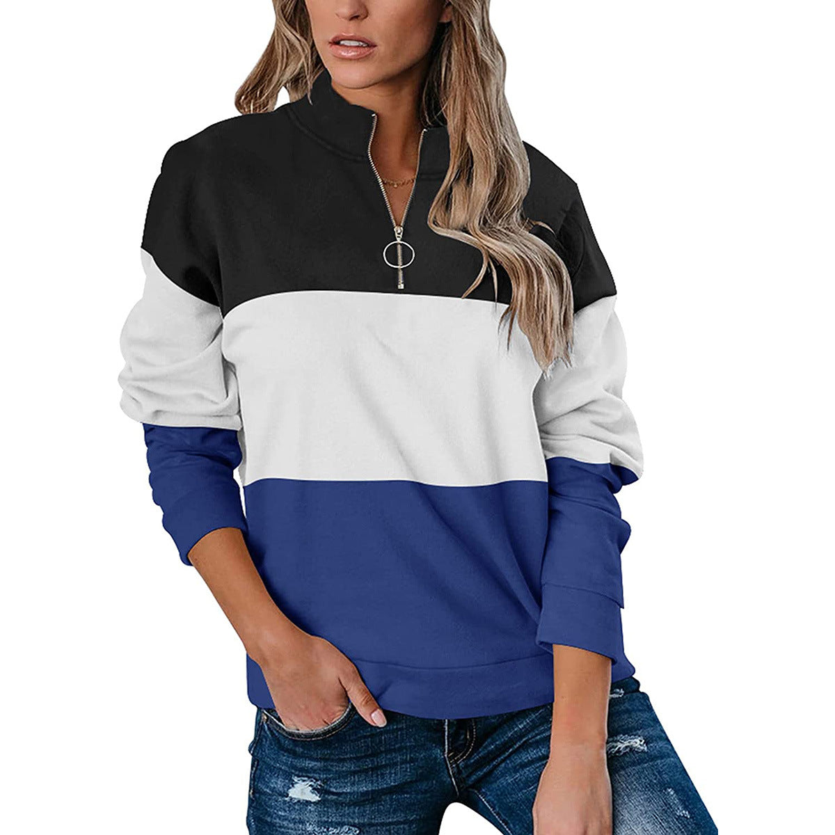Florence Baker | Colour Block Quarter-Zip Sweatshirt