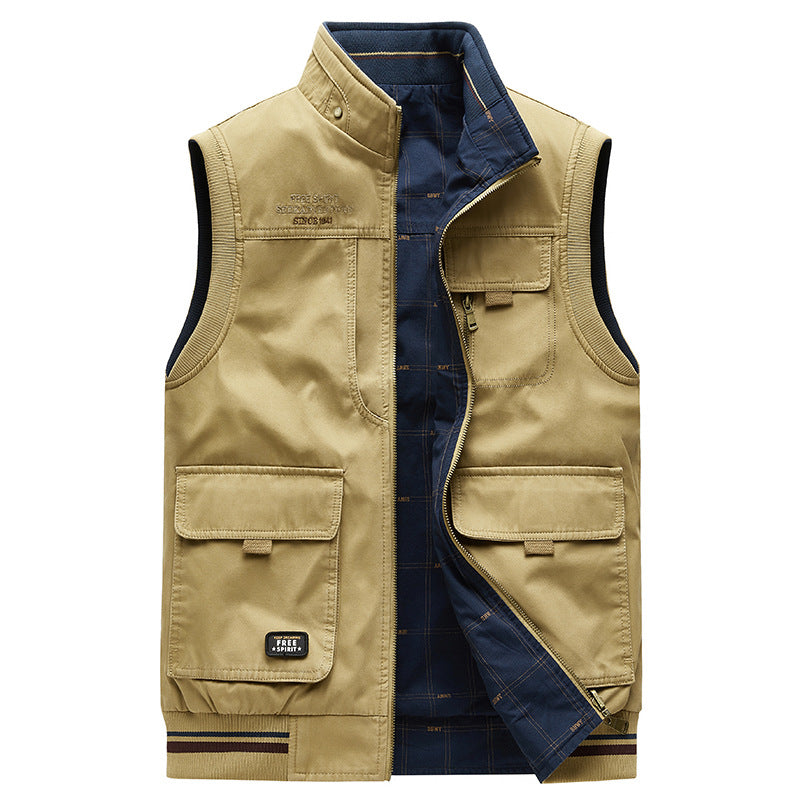 Frederick Lang | Gilet utilitaire réversible en coton pour homme