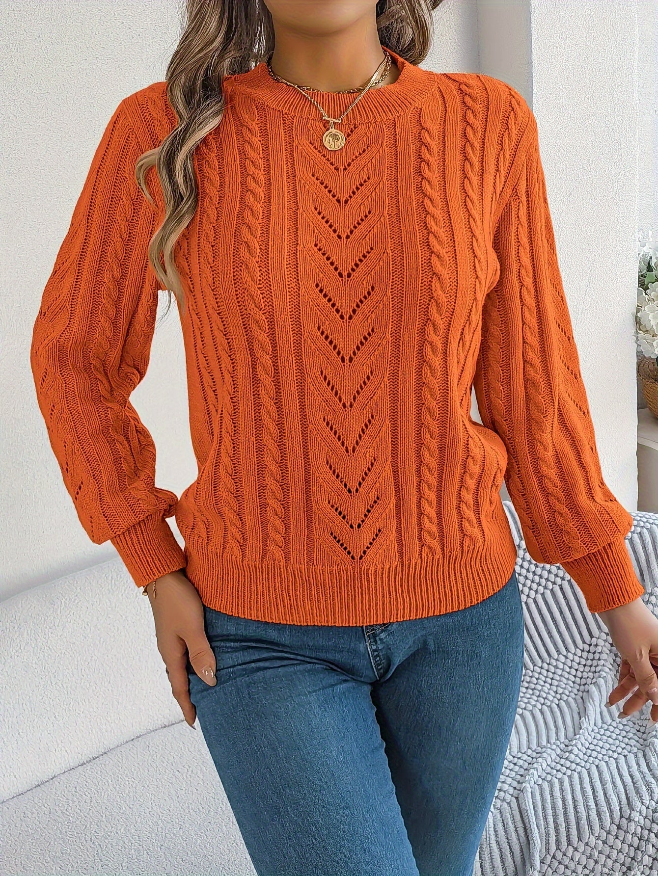 Eleanor Davies | Cable-Knit Textured Sweater