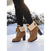Tabitha Evans | Fur-Trimmed Lace-Up Winter Boots