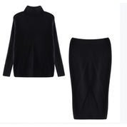 Eleanor Scott | Ensemble pull en maille à col roulé et jupe midi