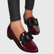 Margot Ashcombe | Patent Leather Loafers With Bow Detail