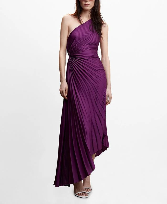 Seraphina Laurent | Pleated One-Shoulder Maxi Dress