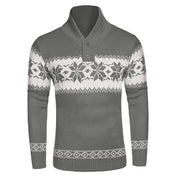 Yule Log | Pull de Noël à motif jacquard flocons de neige rouge pour hommes