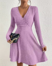 Emma White | Ribbed Knit Wrap Dress