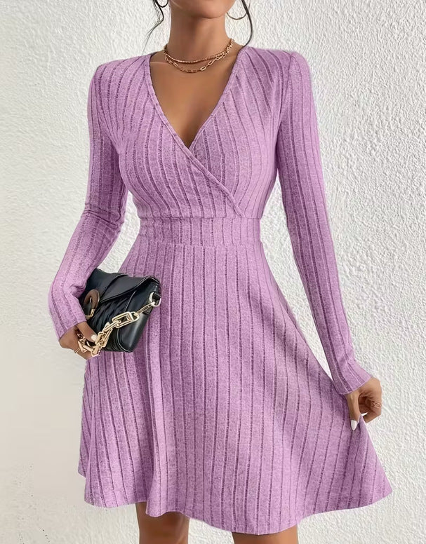 Emma White | Ribbed Knit Wrap Dress