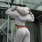 Imogen Radley | Cropped Corset Hoodie With Zip Front