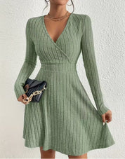 Emma White | Ribbed Knit Wrap Dress