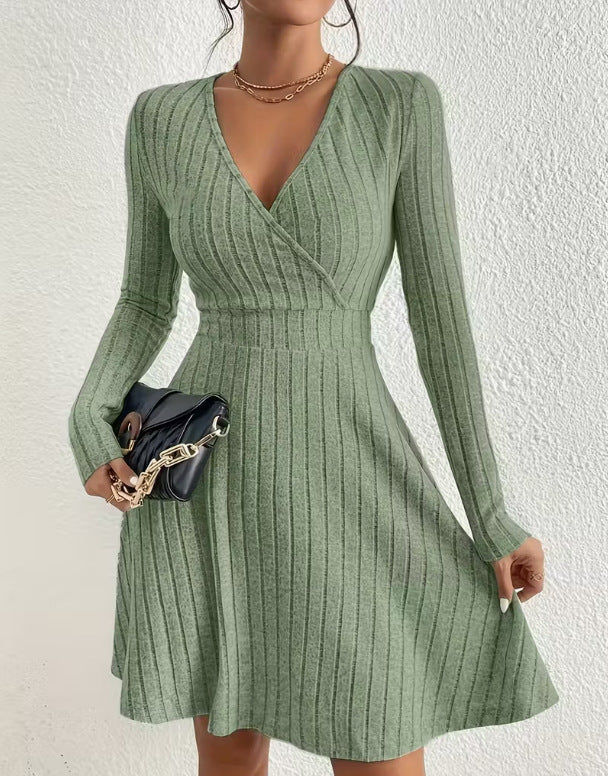 Emma White | Ribbed Knit Wrap Dress