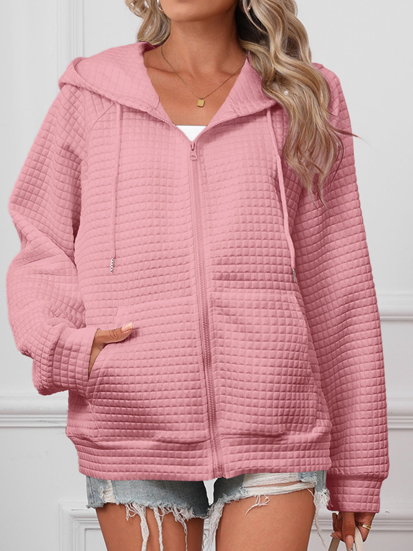 Florence Turner | Textured Zip-Up Hoodie Jacket