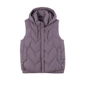 Dorothea Mills | Gilet matelassé à capuche amovible, veste sans manches isolante