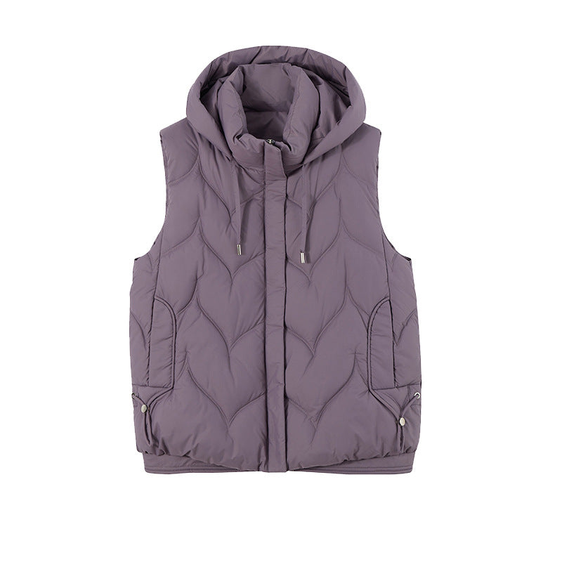Dorothea Mills | Gilet matelassé à capuche amovible, veste sans manches isolante