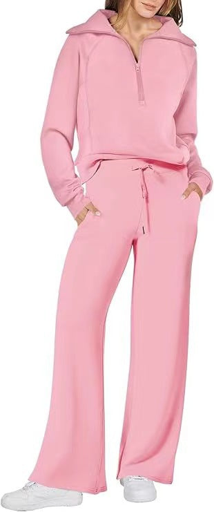Emma Jones | Half-Zip Ribbed Loungewear Set