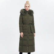 Felicity Thomas | Manteau long rembourré à bordure en fourrure