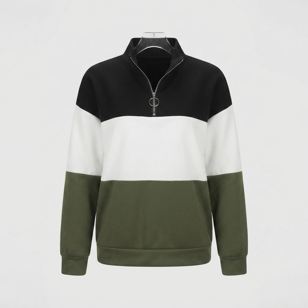 Florence Baker | Colour Block Quarter-Zip Sweatshirt