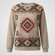 Freya Baker | Aztec Bull Skull Print Crew Neck Sweatshirt