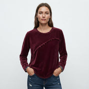 Freya Hughes | Tassel Trim Velvet Top