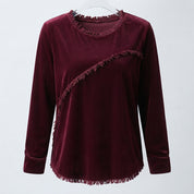 Freya Hughes | Tassel Trim Velvet Top
