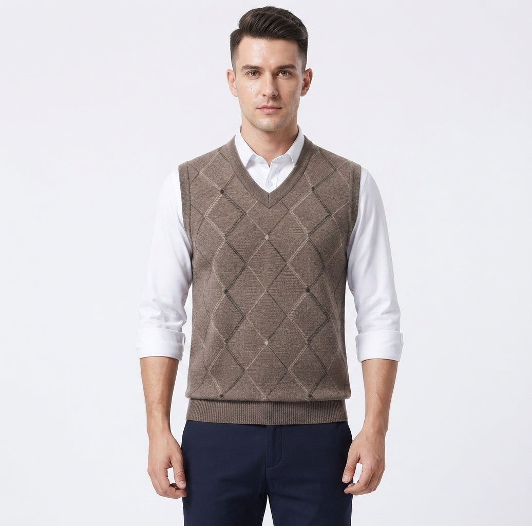 Gareth Osmond | Argyle Knit Wool Sweater Vest
