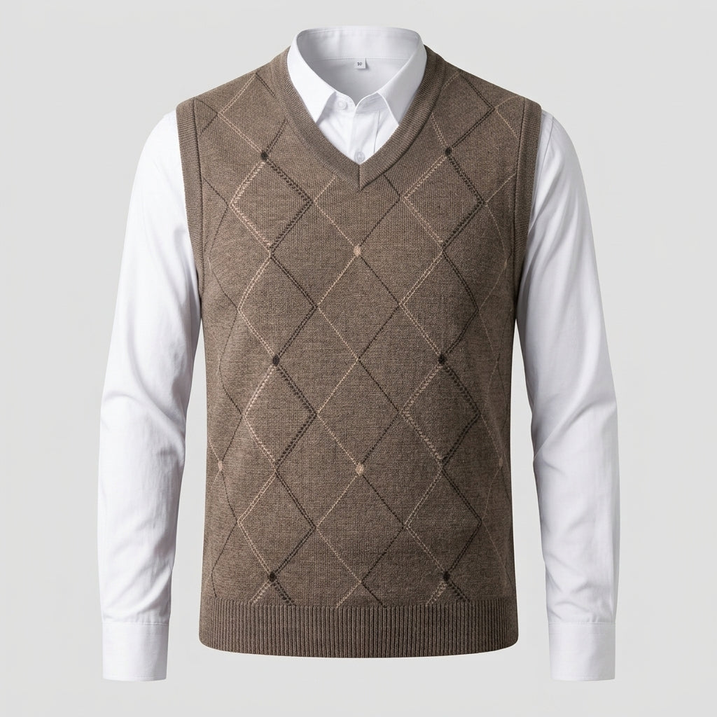 Gareth Osmond | Argyle Knit Wool Sweater Vest