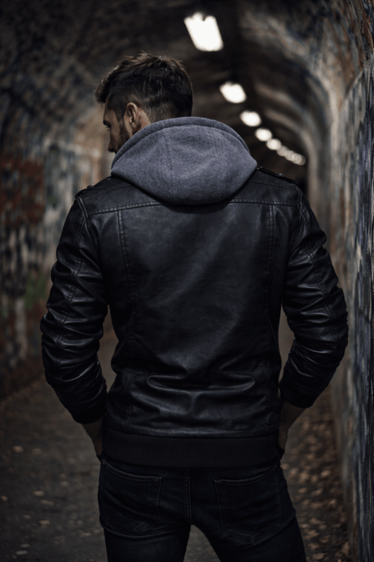 Tobias Grant | Veste en similicuir Anarchy à capuche amovible