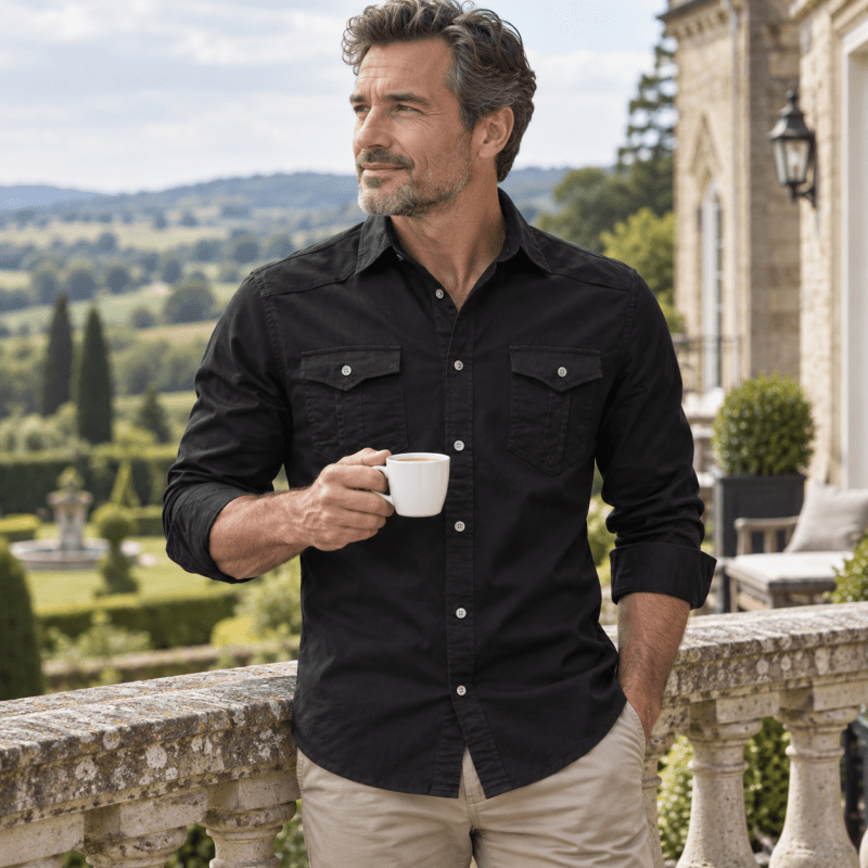 Graham Walker | Cotton Utility Shirt With Chest Pockets For Men