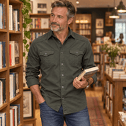 Graham Walker | Cotton Utility Shirt With Chest Pockets For Men