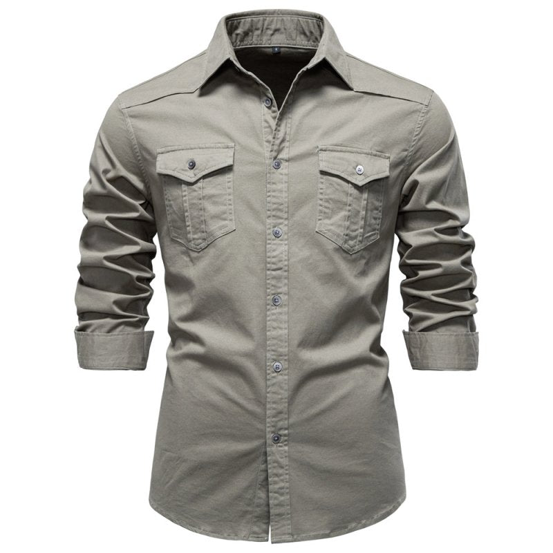 Graham Walker | Cotton Utility Shirt With Chest Pockets For Men