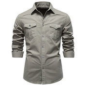 Graham Walker | Cotton Utility Shirt With Chest Pockets For Men