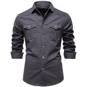 Graham Walker | Cotton Utility Shirt With Chest Pockets For Men