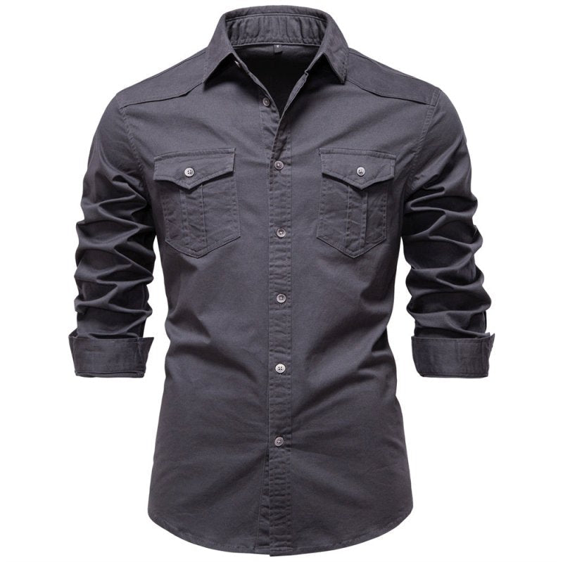 Graham Walker | Cotton Utility Shirt With Chest Pockets For Men