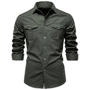 Graham Walker | Cotton Utility Shirt With Chest Pockets For Men