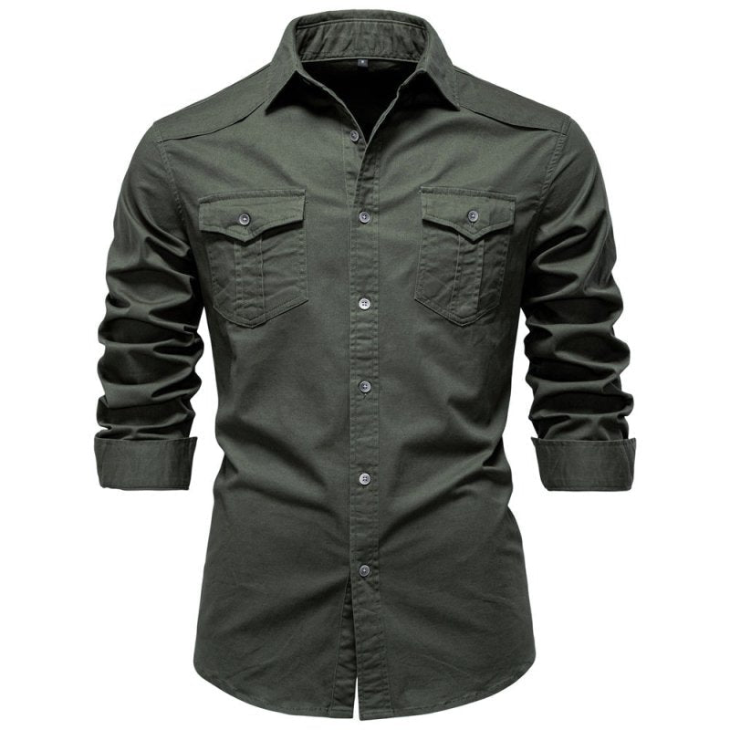 Graham Walker | Cotton Utility Shirt With Chest Pockets For Men