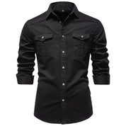 Graham Walker | Cotton Utility Shirt With Chest Pockets For Men