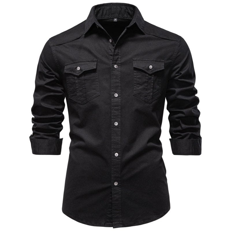 Graham Walker | Cotton Utility Shirt With Chest Pockets For Men