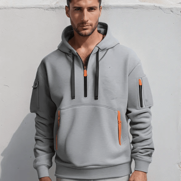 Oscar Fleming | Sweat à capuche Artemis haut de gamme à demi-zip