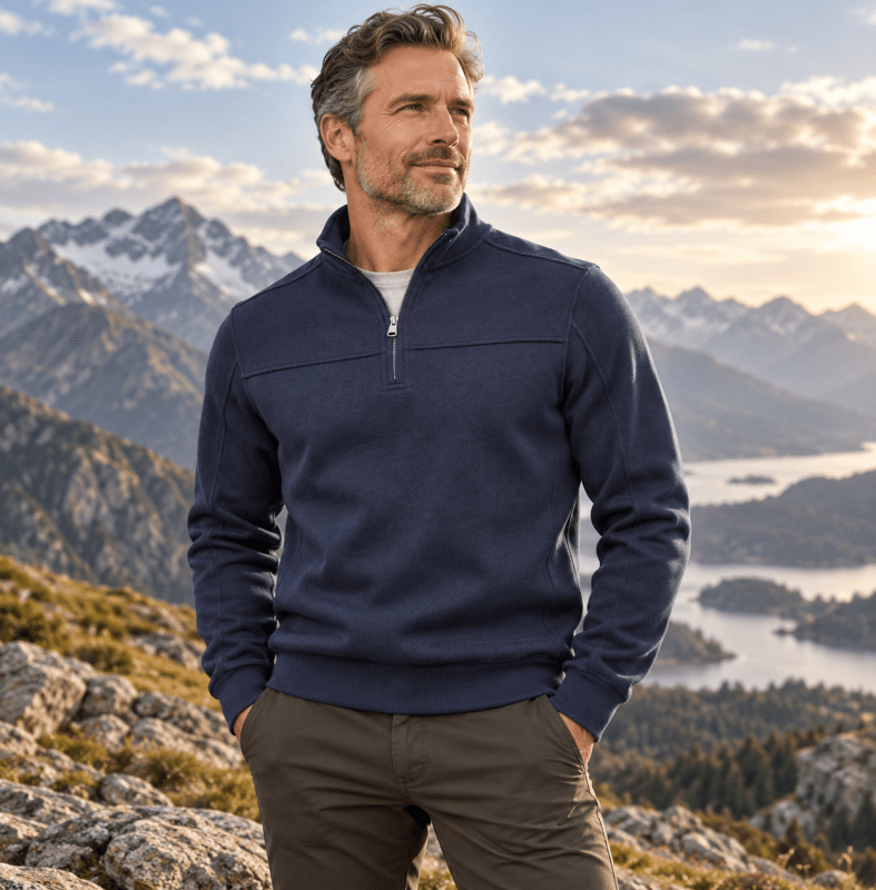 Nathaniel Sutcliffe | Cotton-Rich Quarter-Zip Sweater For Men