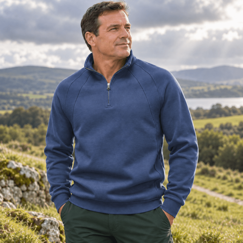 Percy Sandford | Cotton Quarter-Zip Sweater