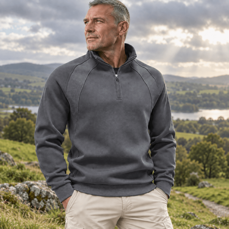 Percy Sandford | Cotton Quarter-Zip Sweater