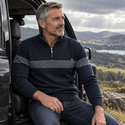 Malcolm Ferris | Quarter-Zip Cotton Sweater For Men