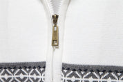 Birch Frost | Navy Fair Isle Half-Zip Christmas Jumper For Men